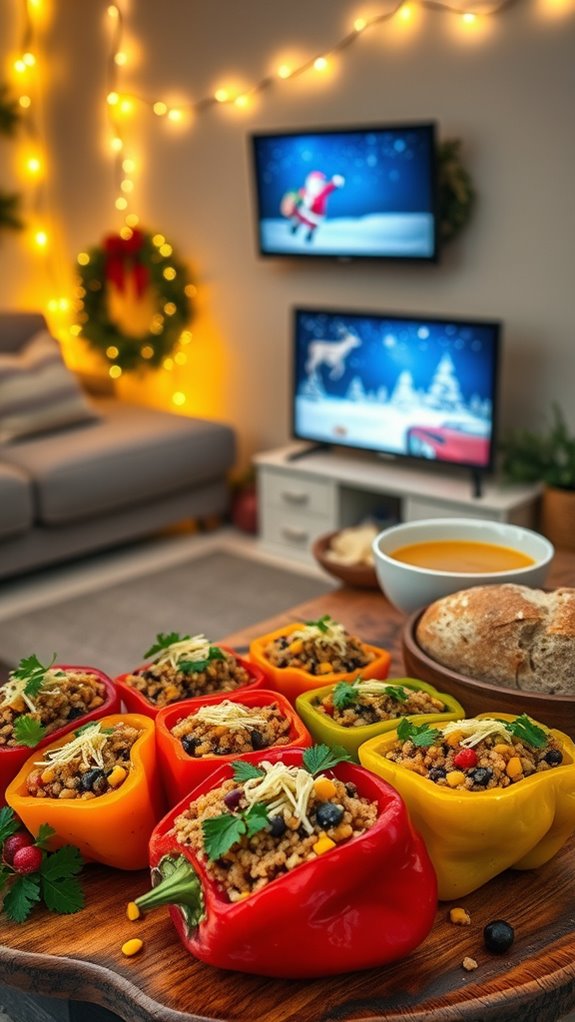 festive vegetarian stuffed peppers