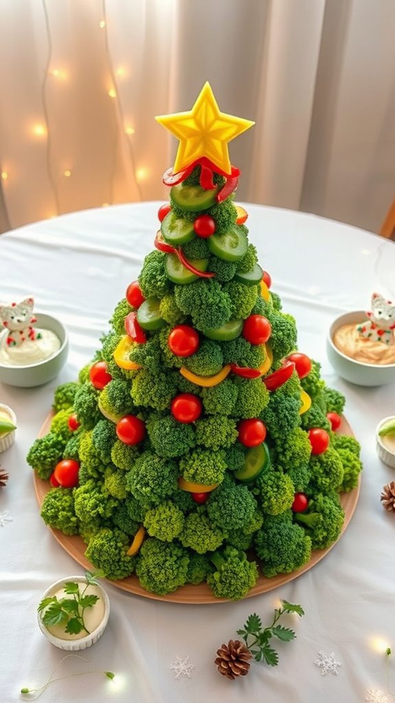 festive veggie tree platter