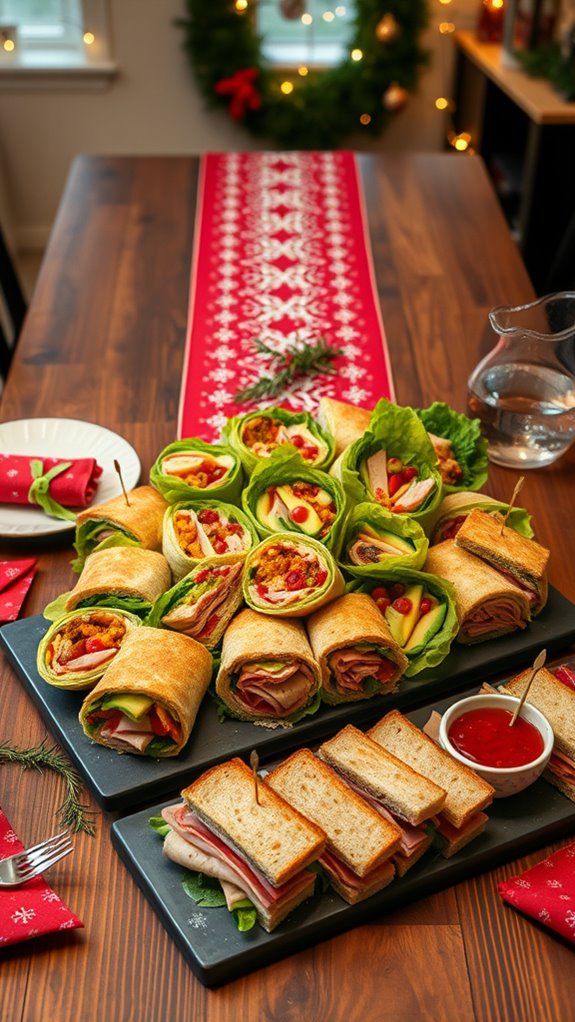 festive wraps and sandwiches