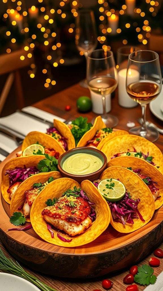 fish tacos with avocado crema