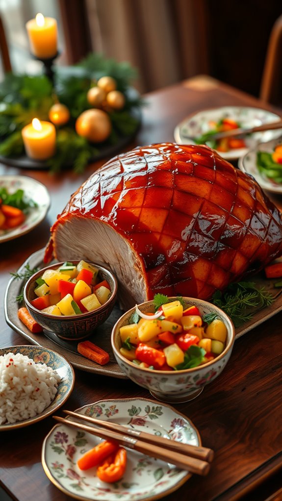 flavorful asian glazed ham