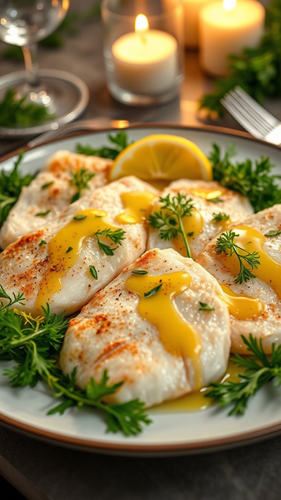 fresh herbs enhance flounder