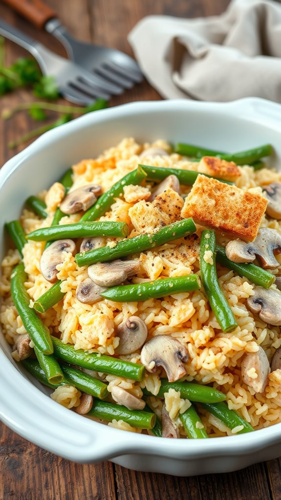 garlic butter green bean casserole