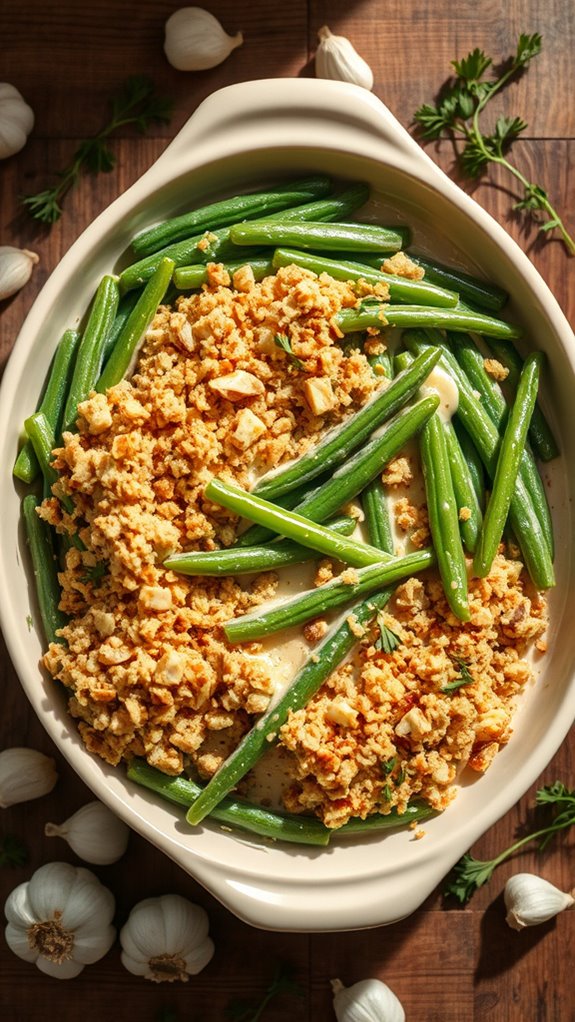 garlic butter green bean casserole