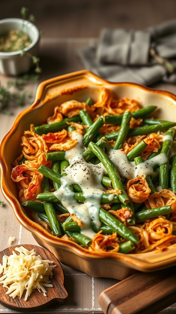 garlic cheese green bean dish
