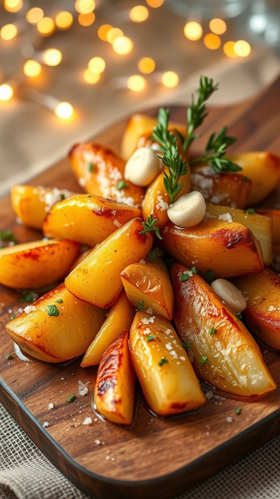 garlic herb butter turnips