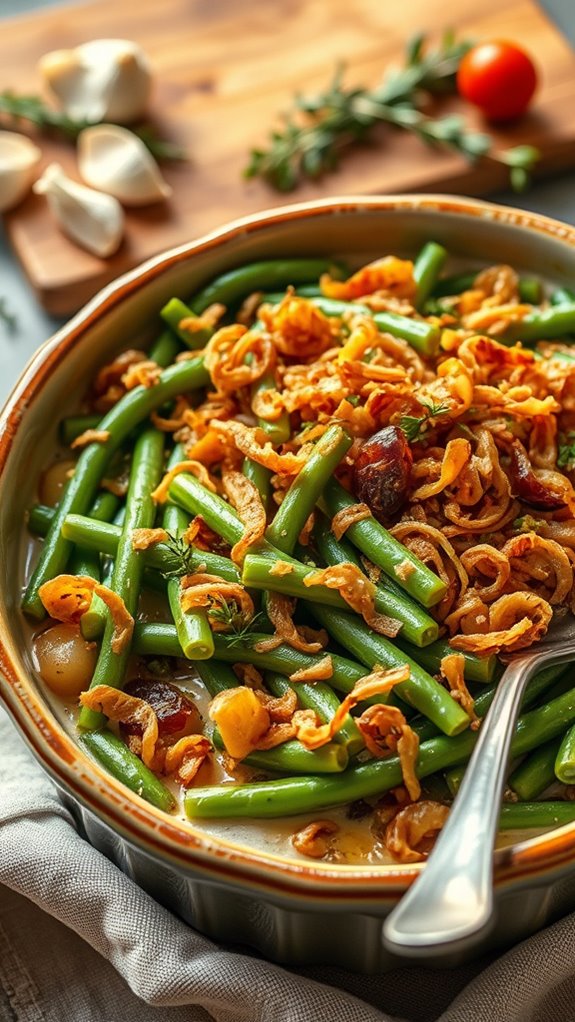 garlic herb green bean casserole