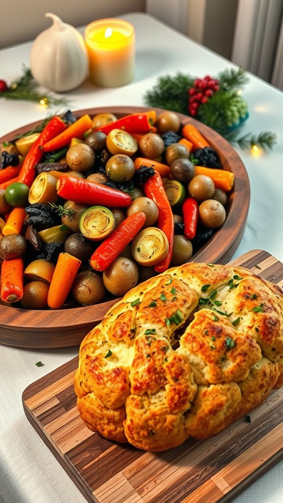 garlic herb roasted cauliflower