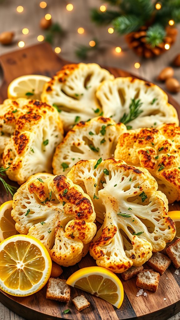 garlic herb roasted cauliflower steaks