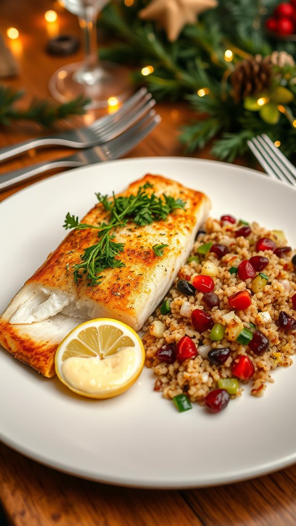 garlic lemon seared grouper salad