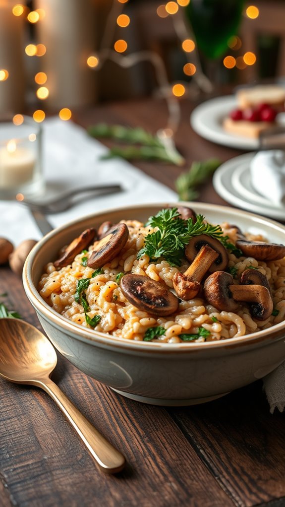 garlic spinach barley risotto
