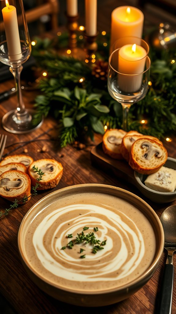 garlic thyme mushroom bisque