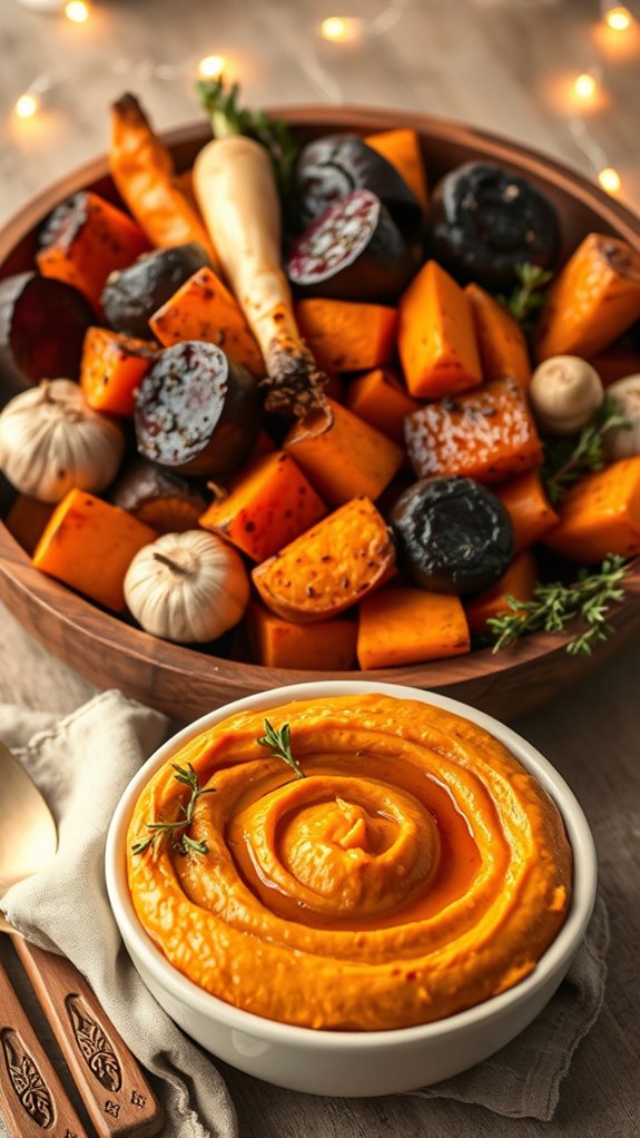 garlic thyme sweet potato mash