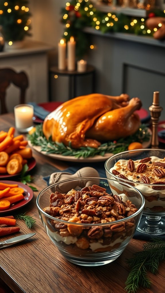 glazed carrots and trifle