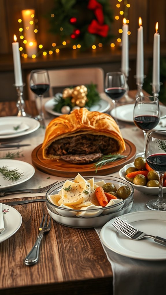 gourmet beef wrapped pastry