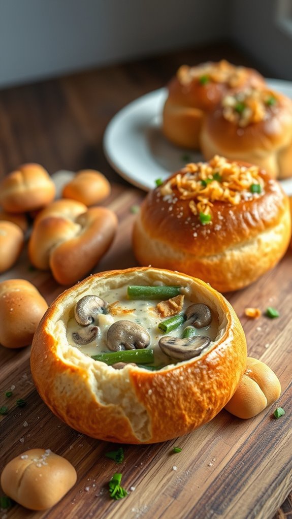 green bean casserole bread bowls