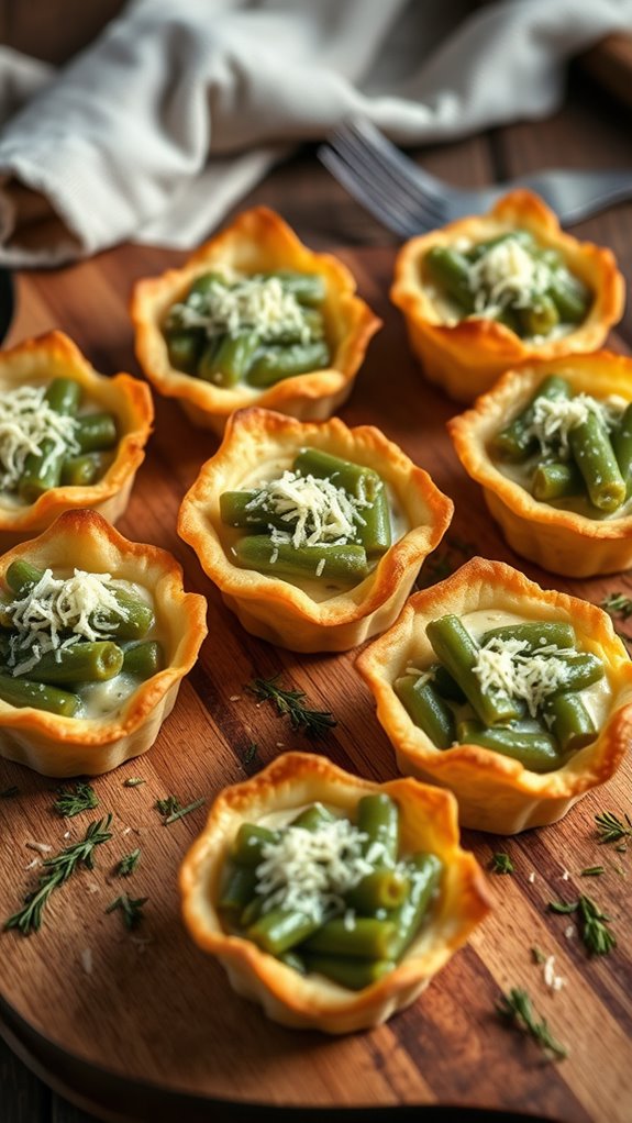 green bean casserole cups served