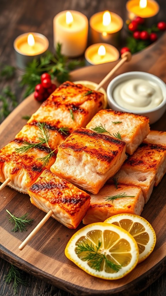 grilled salmon skewers recipe