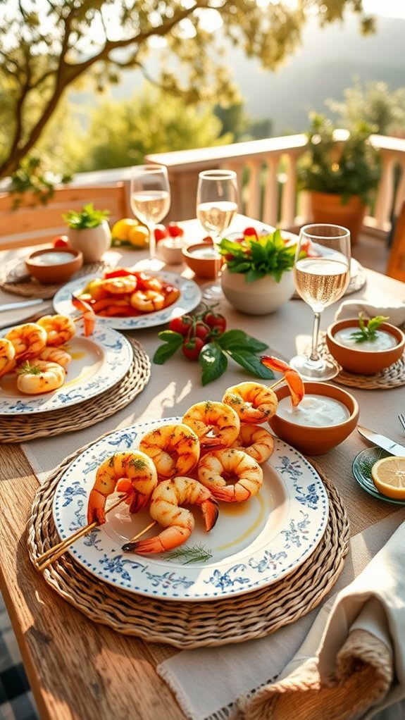 grilled shrimp with tzatziki