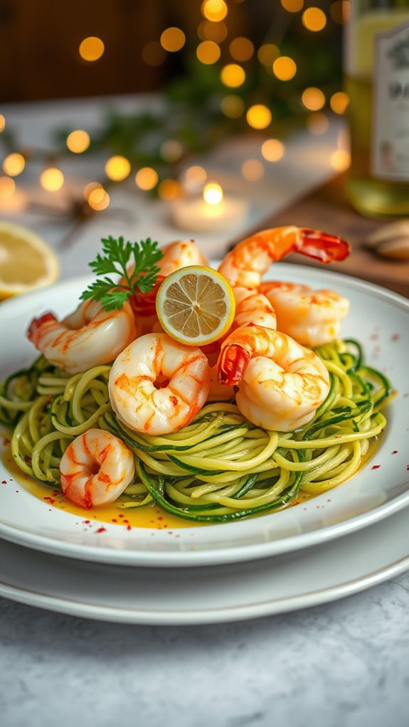 healthy shrimp scampi zoodles