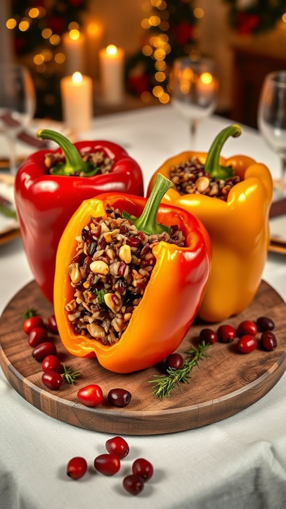hearty christmas stuffed peppers