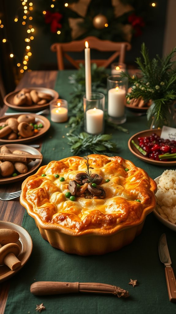 hearty vegetarian mushroom pie