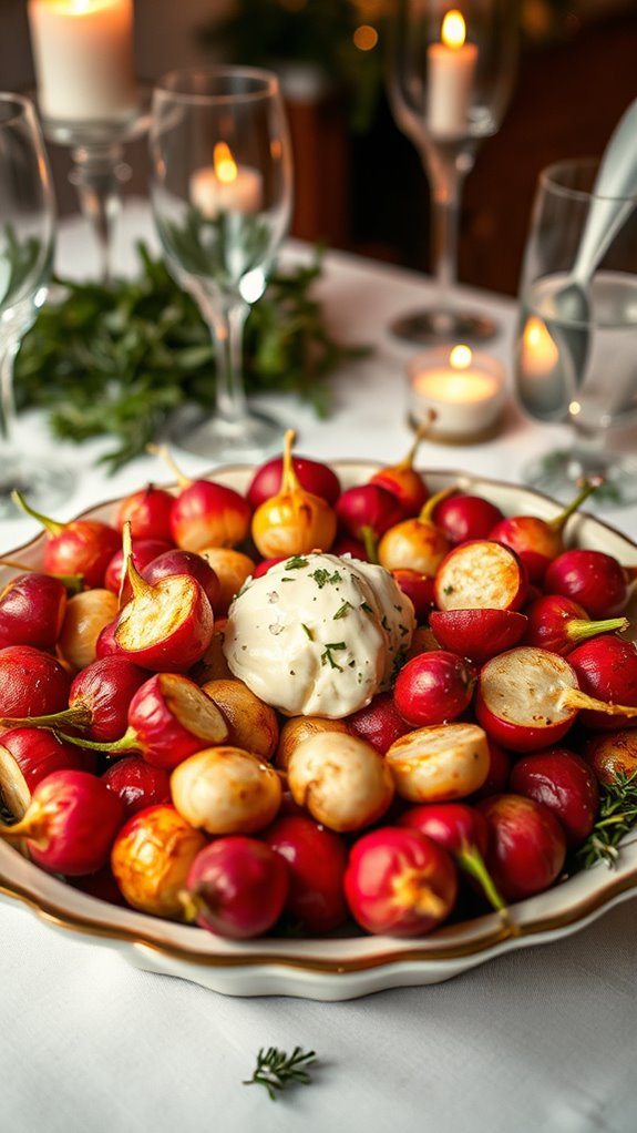 herb butter roasted radishes