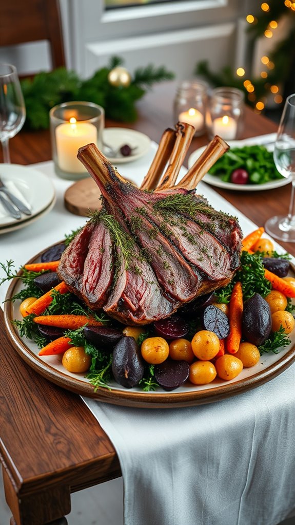 herb crusted lamb centerpiece dish