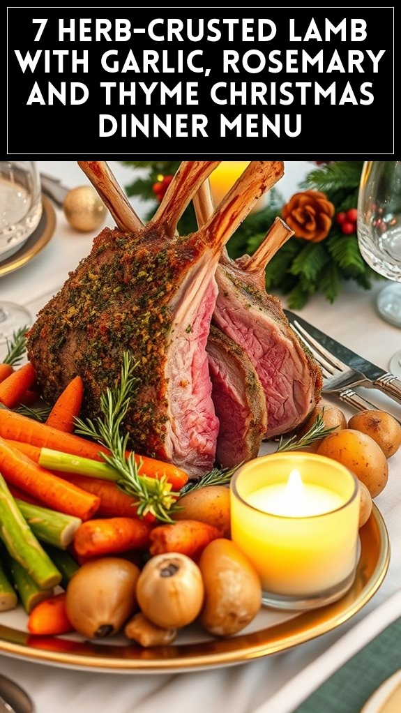 herb crusted lamb dinner