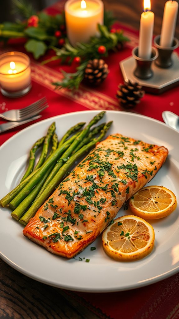 herb crusted salmon with asparagus