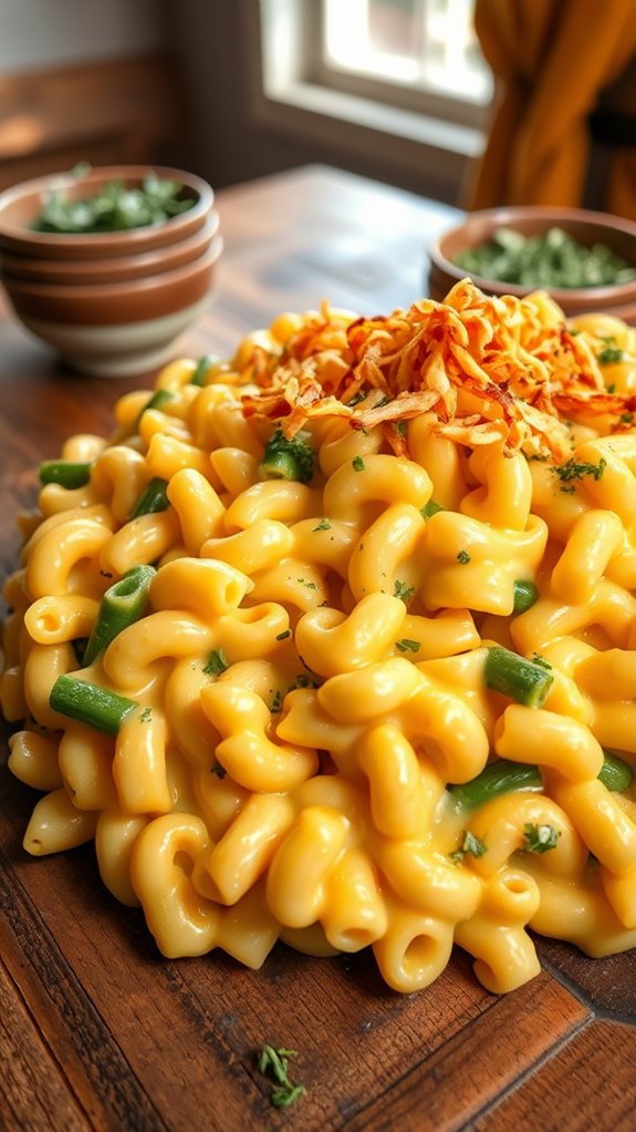 herb infused cheesy green beans