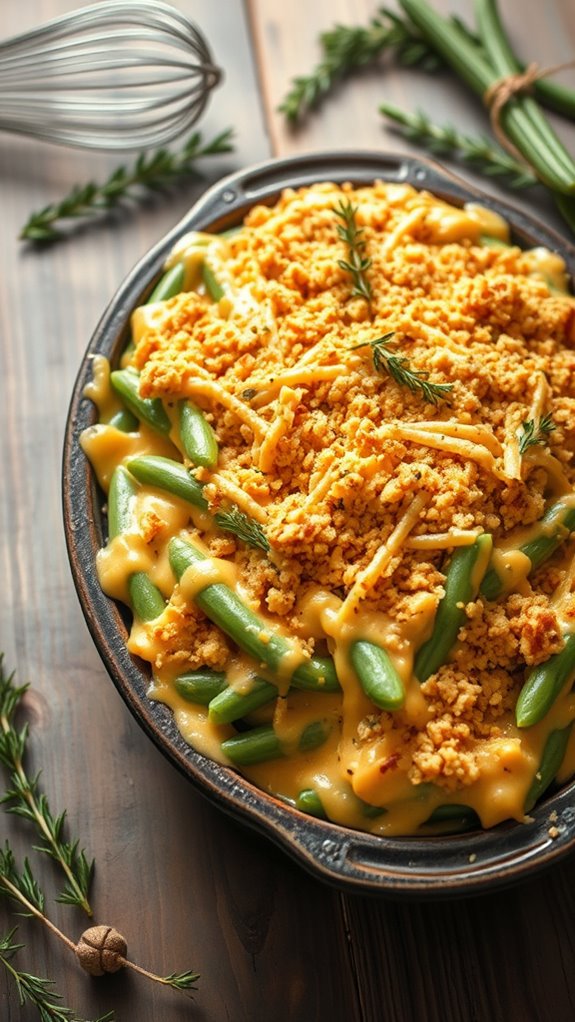 herb infused cheesy green casserole