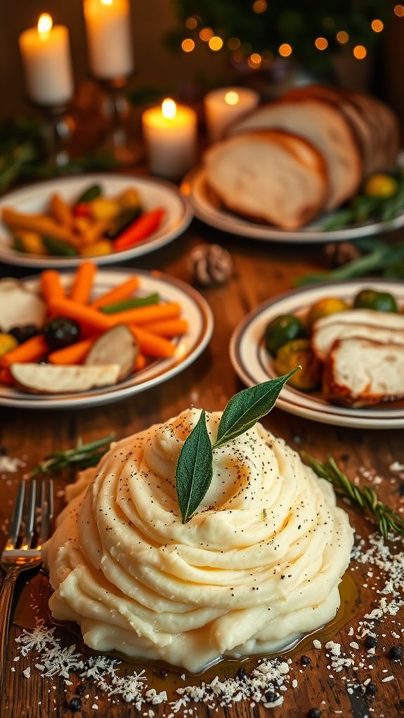herb infused creamy mashed potatoes