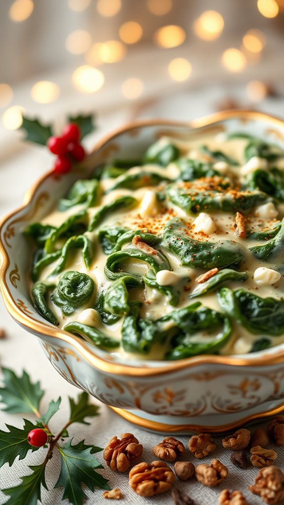 herb infused creamy spinach dish