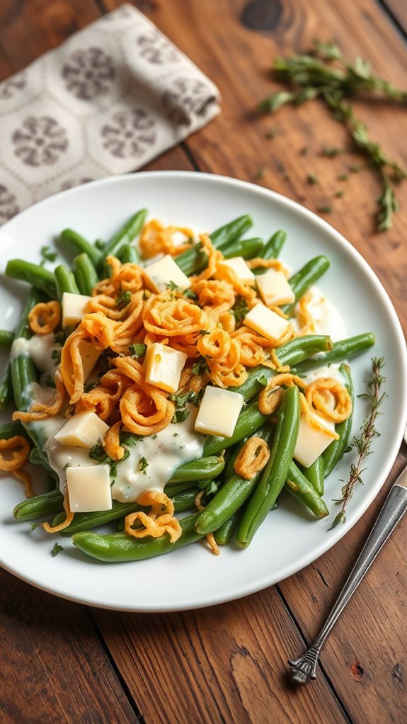 herb infused garlic green beans