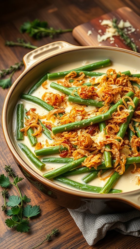 herb infused green bean casserole
