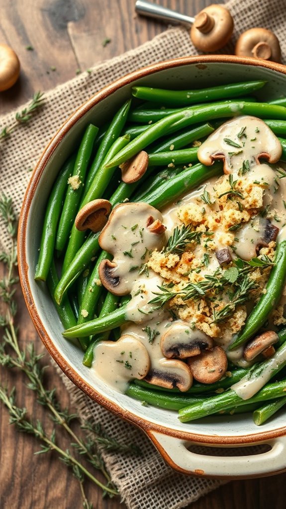 herb infused green bean casserole