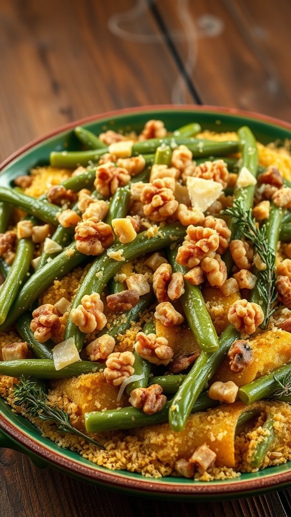herb infused parmesan green beans