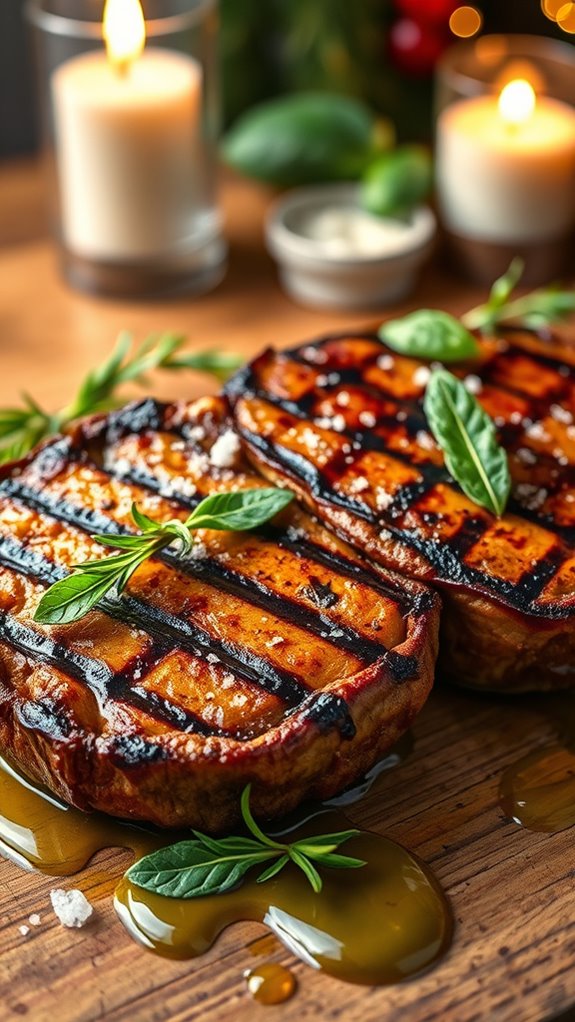 herb infused portobello steaks