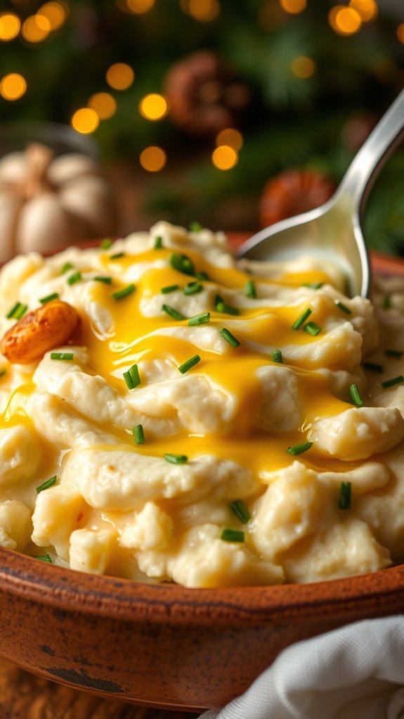 herb infused roasted garlic mash
