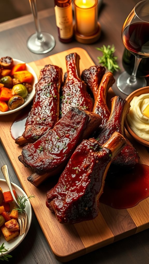 herb marinated beef ribs pairing