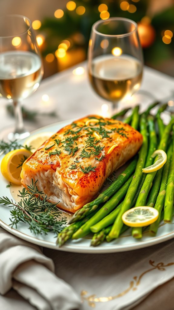 herb marinated salmon asparagus