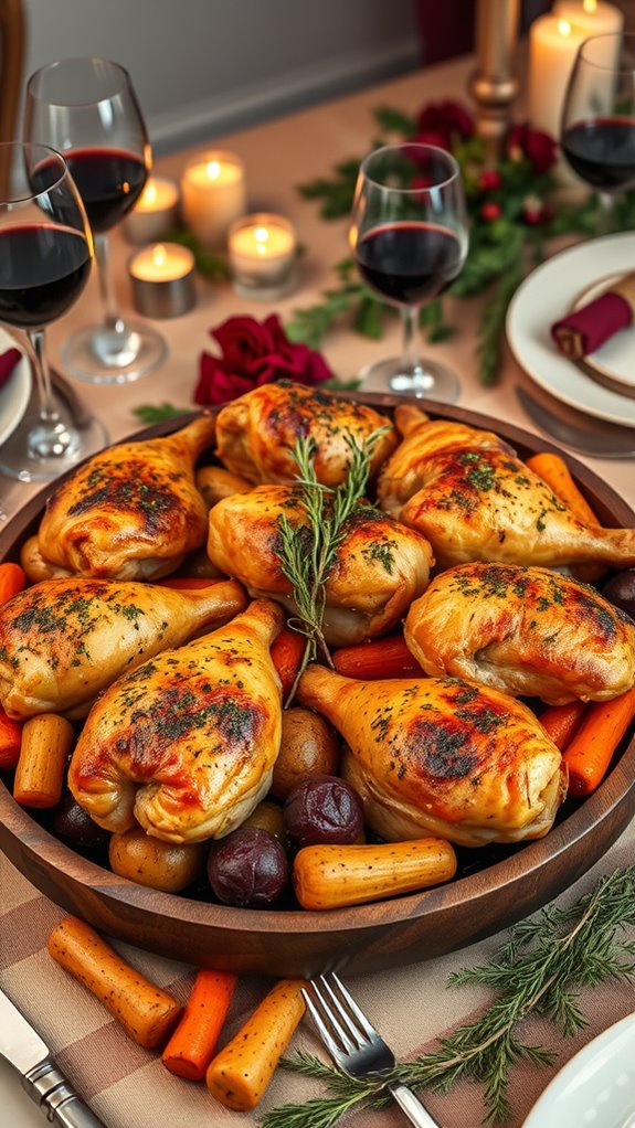 herb roasted chicken and wine