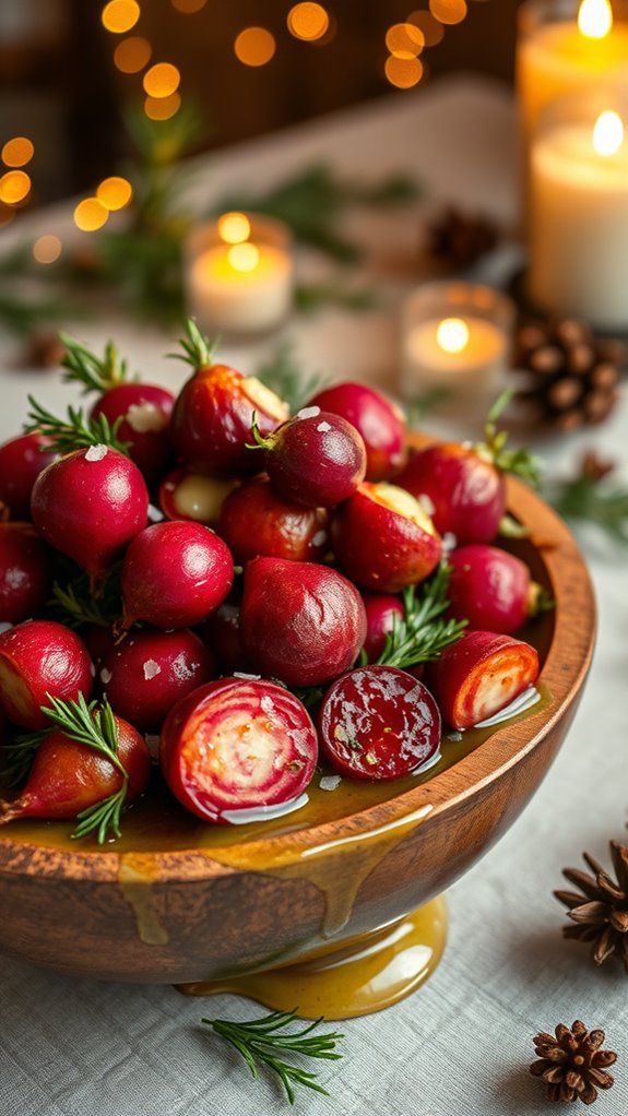 herbaceous roasted radish dish