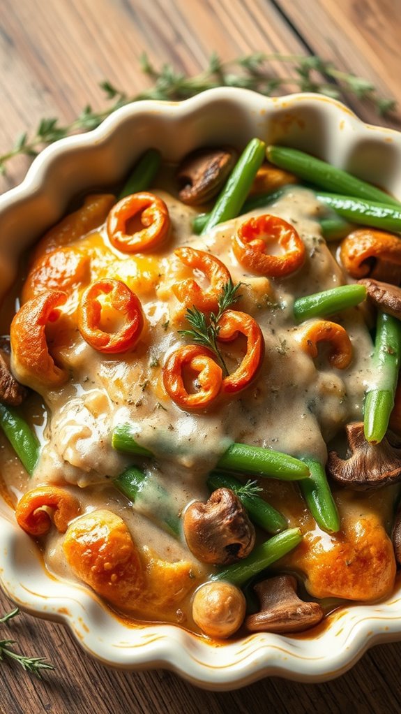 herbed vegan green bean casserole