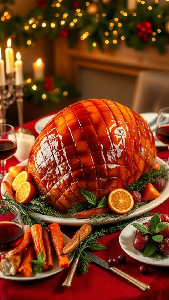 honey glazed festive ham dish