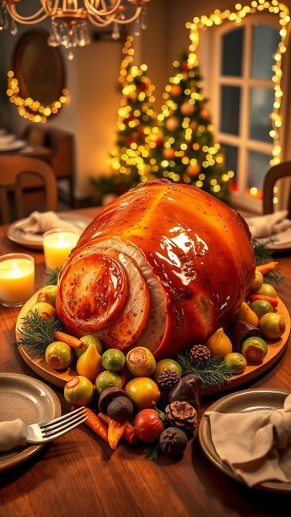 honey glazed festive ham dish