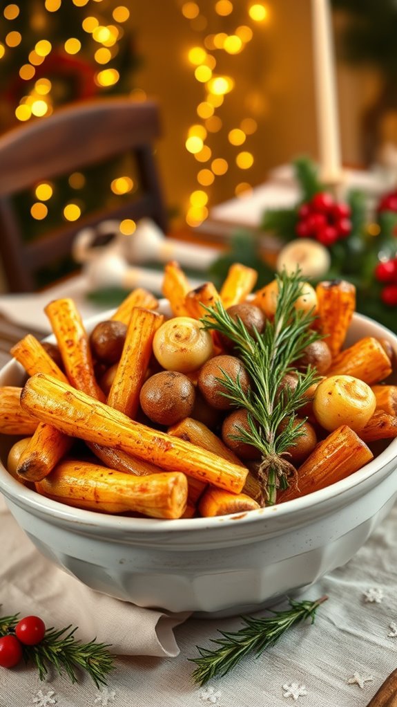 honey glazed roasted parsnips