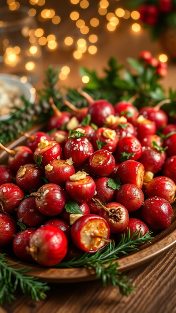 honey mustard roasted radishes