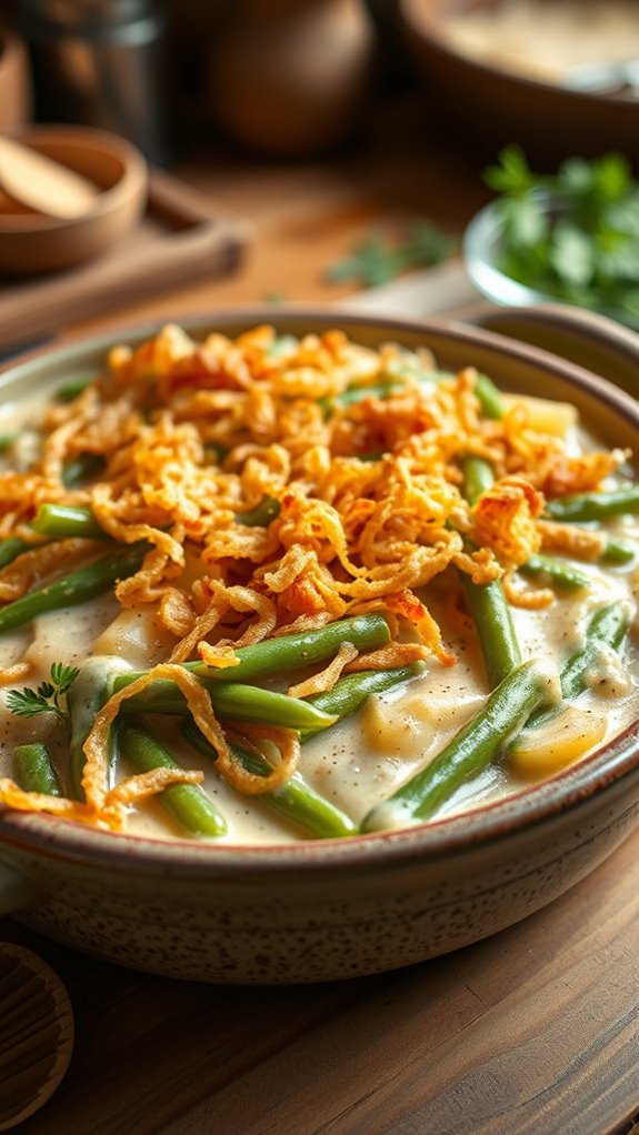 indulgent green bean casserole
